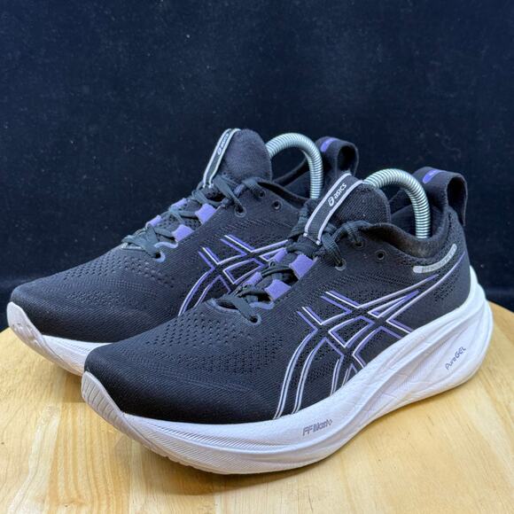 Asics Womens Gel Nimbus 26 1012B601 Black Purple Running Shoes Sneakers Size 7.5 - Picture 2 of 10